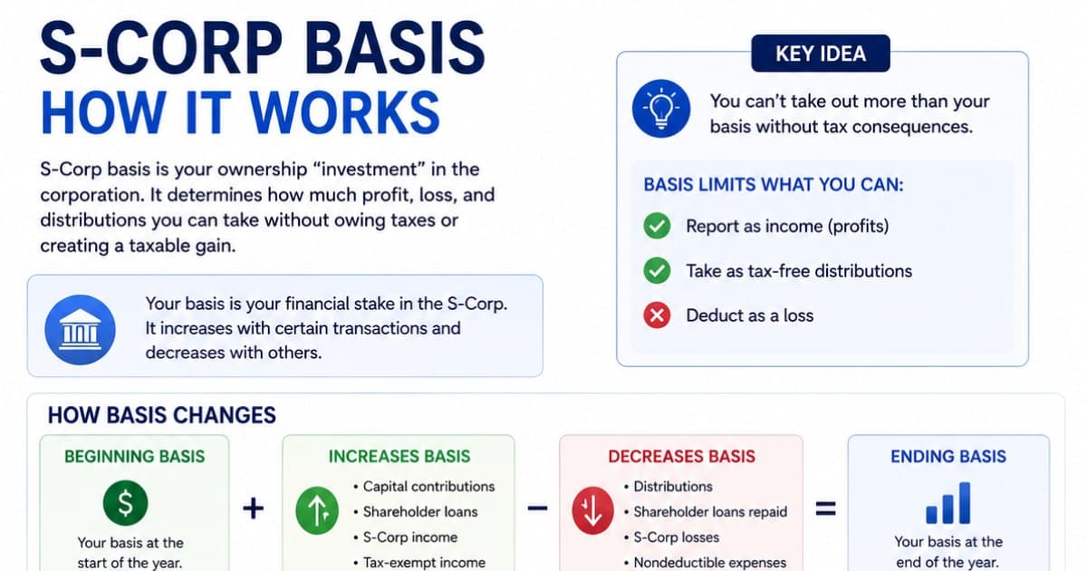 How S Corp Basis Works (and Why It Matters): The 2026 Owner's Guide